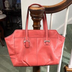 Coach Coral Leather Tote Bag